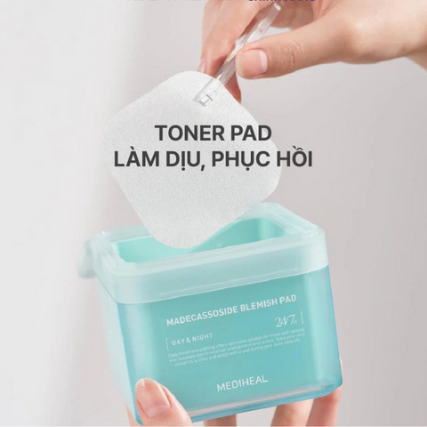 Toner Pad Mediheal Madecassoside Blemish Pad - Miếng Đắp Giảm Thâm, Dịu Da, Hỗ Trợ Trị Mụn - Hộp 100 Miếng
