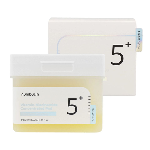 Toner Pad Sáng Da Numbuzin No.5 Vitamin-Niacinamide - Giảm Thâm, Sáng Mịn Da, Chống Oxy Hóa, Hỗ Trợ Làm Sáng Tông Màu Da, 70 Miếng