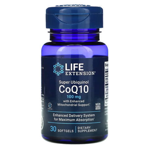 Viên uống hỗ trợ tim mạch Life Extension Super Ubiquinol CoQ10 100mg của Mỹ - Cải thiện sức khỏe tim mạch, không gluten, không biến đổi gen