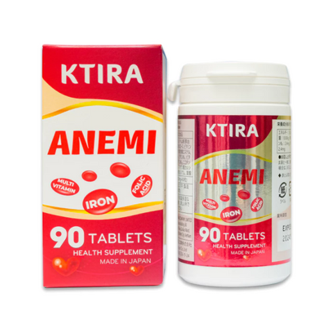 Viên Uống Bổ Sung Sắt Bổ Máu Anemi Ktira Nhật Bản 90 Viên - Tăng Cường Sức Khỏe, Hỗ Trợ Thiếu Sắt, Dinh Dưỡng Thiết Yếu
