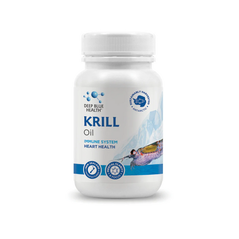 Viên uống dầu nhuyễn thể Deep Blue Health Krill Oil - Hỗ trợ Omega 3, DHA, EPA cho sức khỏe tim mạch và miễn dịch - 60 viên dễ uống