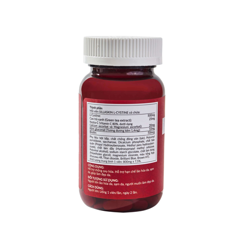 Viên uống làm đẹp da Sillaskin L-Cystine 500mg - Hỗ trợ sáng da, mờ thâm, chống lão hóa, cho làn da khỏe mạnh, rạng rỡ.