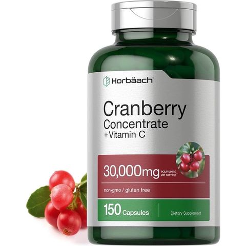 Viên uống Horbaach Cranberry Vitamin C 30,000mg - Hỗ trợ sức khỏe, tăng cường miễn dịch, bảo vệ đường tiết niệu - 150 viên của Mỹ