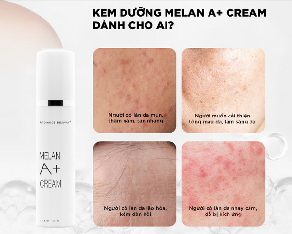 Kem Dưỡng Radiance Beauva Melan A+ - Hỗ Trợ Mờ Nám, Tàn Nhang, Sáng Da, Chống Oxy Hóa, Dưỡng Ẩm - 50ml