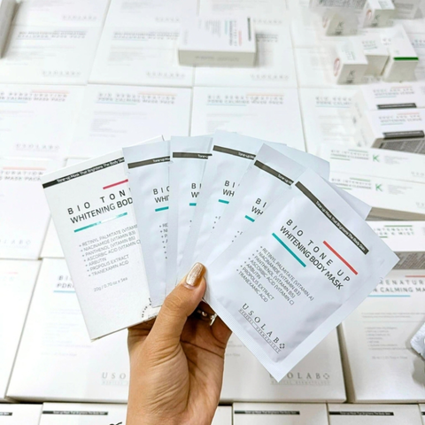 Kem ủ trắng Usolab Bio Tone Up Whitening Body Mask - Dưỡng sáng da toàn thân, mềm mịn, tự nhiên, 20g x 5 gói