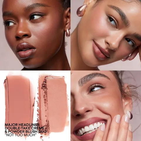 Má hồng Patrick Ta Take Cream & Powder Blush Duo Not Too Much - Phấn trang điểm màu hồng đất, dễ tán, tiện dụng với gương, 2 ngăn riêng biệt.
