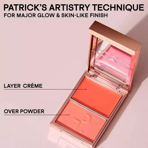 Phấn má hồng Patrick Ta Take Cream & Powder - Duo She's The Moment Đào Vàng Lấp Lánh - Trang Điểm Tươi Tắn, Phù Hợp Mọi Tông Da