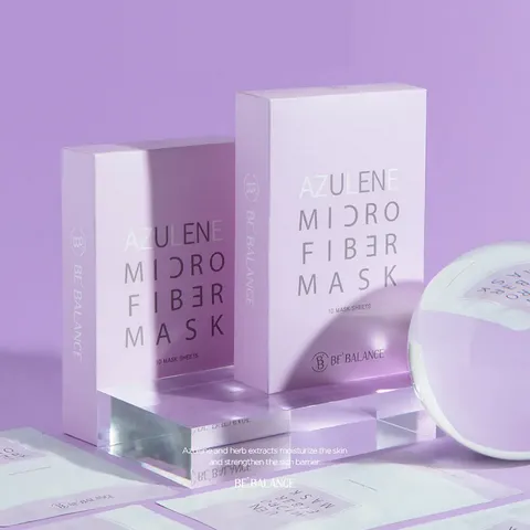 Mặt Nạ Vải Vi Sợi Be’Balance Azulene 3in1 - Làm Dịu, Cấp Ẩm Cho Da Nhạy Cảm, Kháng Viêm, Hộp 10 Miếng