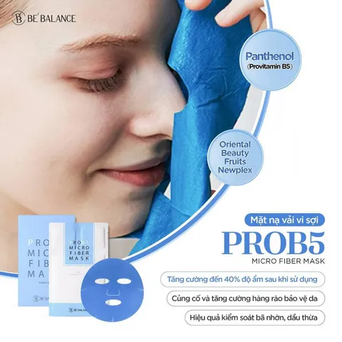 Mặt nạ vải vi sợi Be’Balance Pro B5 - Dưỡng ẩm, làm dịu da - Hộp 10 miếng, mặt nạ siêu mềm, bảo vệ hàng rào da