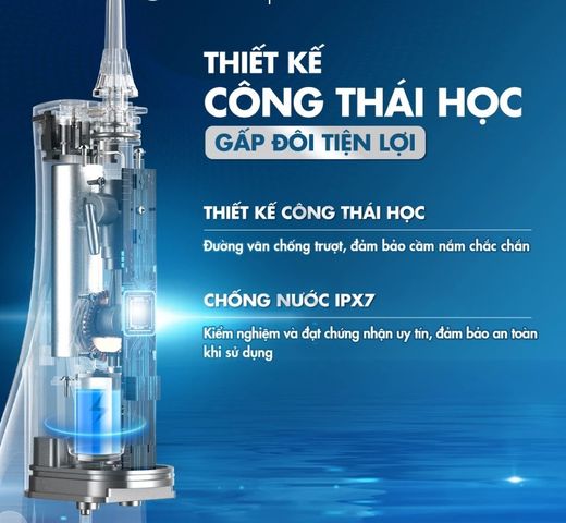 Máy Tăm Nước Cầm Tay Havatek - 5 Chế Độ Đầu Xoay 360, Tia Nước Siêu Mảnh 0.6mm, Vệ Sinh Răng Miệng Sâu, Dung Tích 300ml