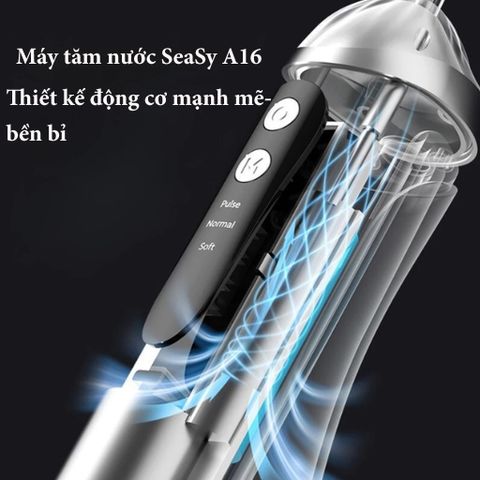 Máy tăm nước cầm tay SeaSy A16 - Thiết kế nhỏ gọn, 3 chế độ áp lực, chăm sóc răng miệng hiệu quả, sạch sẽ và dễ dàng sử dụng tại nhà