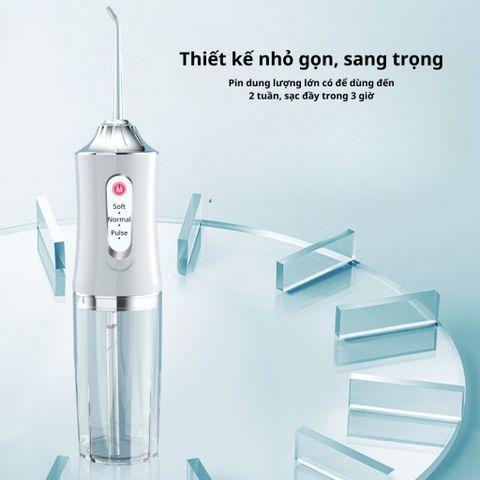 Máy tăm nước cầm tay SeaSy A8 Pro - 3 chế độ làm sạch và đầu tăm xoay 360 độ, giúp chăm sóc răng miệng hiệu quả, tiện lợi mang theo.