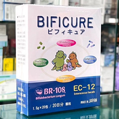 Men vi sinh Bificure cho trẻ em - Hỗ trợ tiêu hóa, bổ sung lợi khuẩn Bifidobacteria và Lactic acid - Hộp 20 gói 1,5g