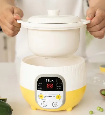 Nồi Nấu Cháo Chậm Seka 0.8L Đa Năng Có Xửng Hấp - Thiết Kế Thông Minh, Tiện Lợi Cho Bữa Ăn Bổ Dưỡng Gia Đình