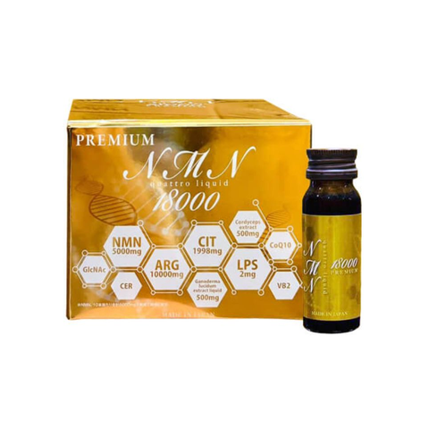 Nước Uống Hỗ Trợ Trẻ Hóa Da 18000 Premium Quattro Liquid - Bổ Sung Dinh Dưỡng Từ Nấm Linh Chi, Đông Trùng Hạ Thảo, Giúp Làm Đẹp Da, Ngăn Ngừa Nếp Nhăn
