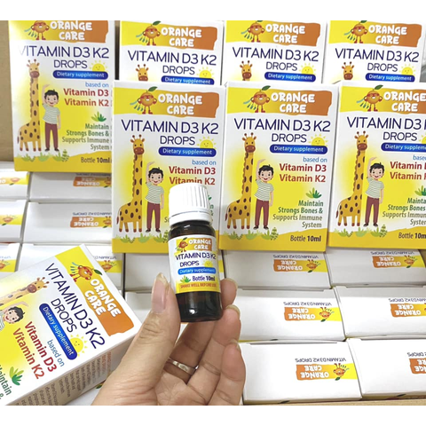 Giọt Vitamin D3 K2 Orange Care - Hỗ trợ hấp thu canxi cho trẻ sơ sinh và người lớn, tăng cường xương răng chắc khỏe