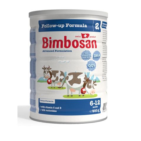 Sữa bột Bimbosan Stage 2 cho trẻ 6-12 tháng - Sữa công thức Thụy Sĩ, hỗ trợ tiêu hóa và phát triển khỏe mạnh, lon 400g/900g