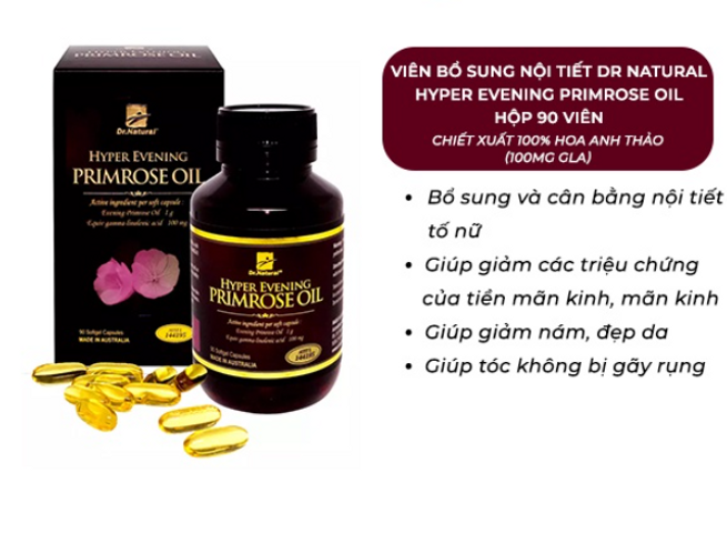 Viên Tinh Dầu Hoa Anh Thảo Úc Dr Natural Hyper Evening Primrose Oil 90 Viên - Hỗ Trợ Làm Đẹp Da và Cân Bằng Nội Tiết Tố Nữ Giới