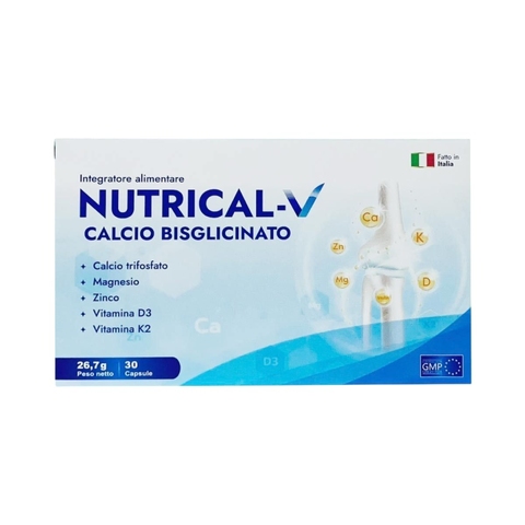 Viên Uống Hỗ Trợ Bổ Sung Canxi Hữu Cơ Nutrical-V - Tăng Chiều Cao & Ngăn Ngừa Loãng Xương, 30 Viên, ERBEX S.r.l