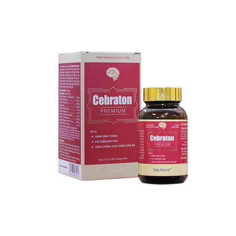 Viên Uống Hỗ Trợ Não Bộ Cebraton Premium Traphaco - Giúp Tăng Cường Trí Nhớ, Giảm Căng Thẳng, Cải Thiện Mất Ngủ, Hộp 30 Viên