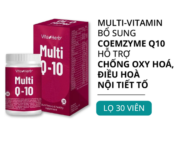 Viên Vitamin Tổng Hợp Multi Q10 Vita Herb - Hỗ Trợ Sức Khỏe, Tăng Cường Đề Kháng, Hỗ Trợ Làm Đẹp Da - Hộp 30 Viên