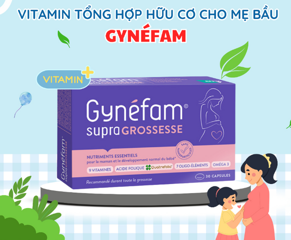 Viên vitamin tổng hợp và acid folic Gynefam cho bà bầu - Hỗ trợ sức khỏe mẹ và phát triển thai nhi - Hộp 90 viên