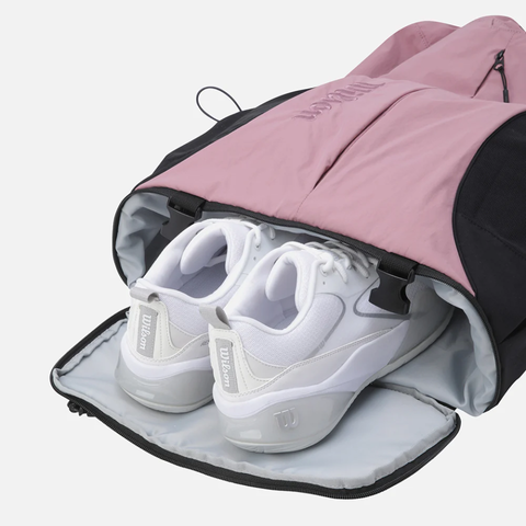 Balo Đựng Vợt Pickleball & Tennis Wilson Drawstring Backpack V2 Hồng Đen - Tiện Lợi Cho Nữ Yêu Thích Thể Thao