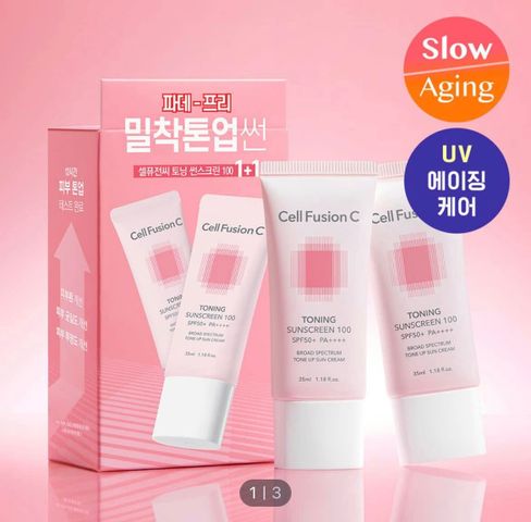 Combo 2 Kem Chống Nắng Cell Fusion C Toning Sunscreen 100 SPF50+ PA++++ - Bảo Vệ Da, Nâng Tông, Chống Nắng Tốt Cho Da Nhạy Cảm