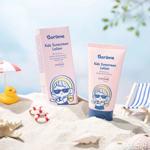 Kem Chống Nắng Trẻ Em Borome SPF 50/PA++++ - Bảo Vệ Da Nhạy Cảm, Dưỡng Ẩm và Chống Thấm Nước - An Toàn Cho Bé Chơi Ngoài Trời
