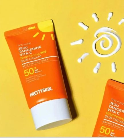 Kem Chống Nắng Vitamin C Pretty Skin Jeju Tangerine Vita C SPF50+ - Bảo Vệ Da, Làm Sáng Da Từ Chiết Xuất Quýt Jeju