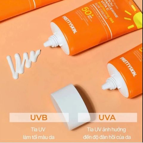 Kem Chống Nắng Vitamin C Pretty Skin Jeju Tangerine Vita C SPF50+ - Bảo Vệ Da, Làm Sáng Da Từ Chiết Xuất Quýt Jeju