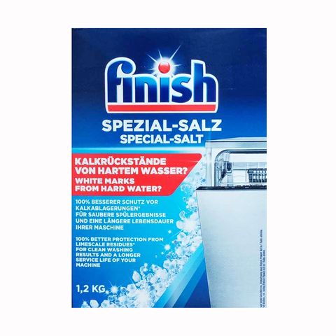 Muối rửa bát làm sạch Finish Đức 1.5kg - Giúp giảm độ cứng nước và ngăn cặn bám cho máy rửa bát hiệu quả, tiêu chuẩn EU.