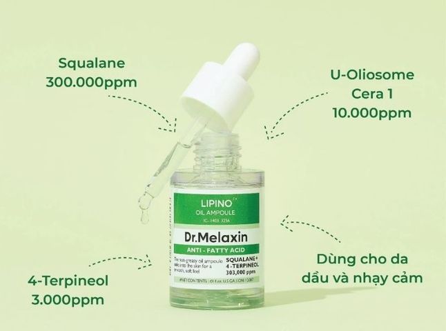 Serum Trị Mụn Dr.Melaxin Lipino Oil Ampoule - Kiểm Soát Bã Nhờn, Ngăn Ngừa Mụn, Dưỡng Da Khỏe Mạnh 30ml