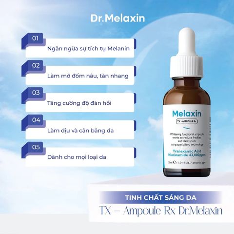 Serum Dr.Melaxin TX Ampoule RX - Hỗ Trợ Cải Thiện Nám, Sáng Da, Mờ Thâm 30ml - Tinh Chất Làm Sáng Da Hàn Quốc