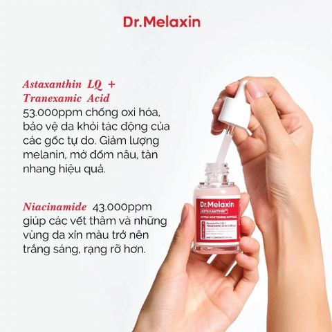 Serum Dưỡng Sáng Da Dr.Melaxin Astaxanthin 30ml - Tinh Chất Làm Mờ Thâm, Chống Lão Hóa, Phục Hồi Da Rạng Rỡ