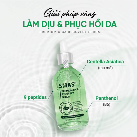 Serum Smas Premium Cica Recovery - Hỗ Trợ Làm Dịu Da Nhạy Cảm, Phục Hồi Hàng Rào Bảo Vệ, Cung Cấp Độ Ẩm 120ml