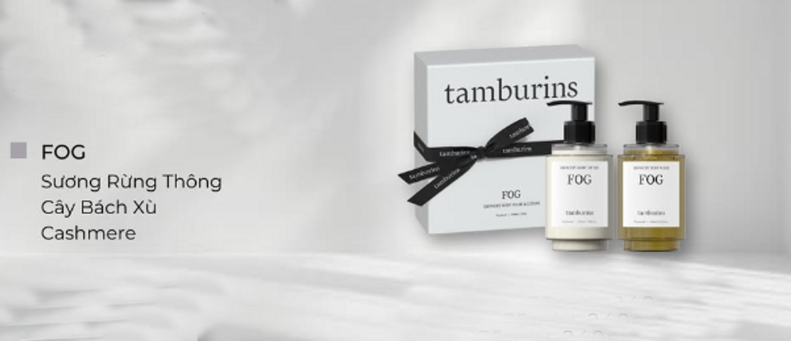 Set Sữa Tắm và Lotion Dưỡng Thể Tamburins Fog Showery - Hương Sương Rừng Thông, Giúp Da Ẩm Mượt, Thư Giãn Sau Một Ngày Dài
