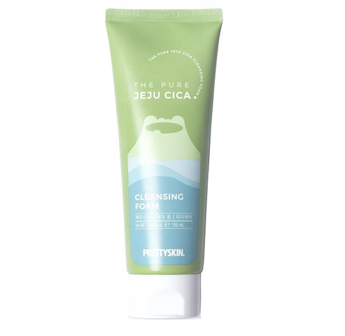 Sữa Rửa Mặt Rau Má Prettyskin Jeju Cica - Làm Dịu Da, Giảm Mụn, Chiết Xuất Tự Nhiên, Duy Trì Độ Ẩm, 150ml