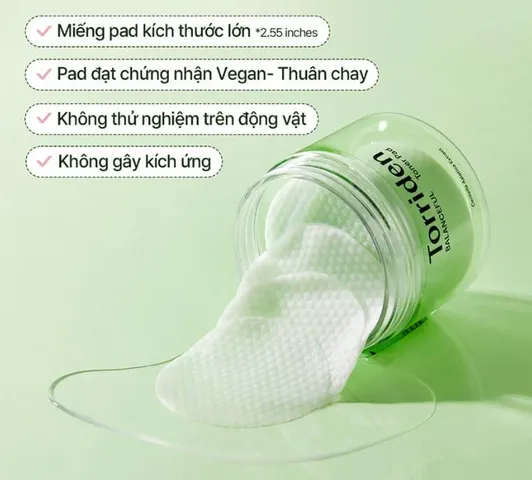 Toner Pad Torriden Balanceful Cica - Hỗ Trợ Làm Dịu Da Mụn Nhạy Cảm, Phục Hồi Da, 60 Miếng Chất Lượng Cao
