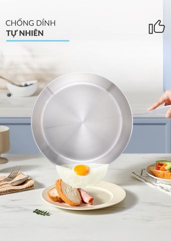 Chảo Sâu Lòng Inox 316 Haatz CIC6940V Đúc Liền Khối Kích Thước 20cm - Chống Dính, Dẫn Nhiệt Tốt, Dùng Mọi Loại Bếp