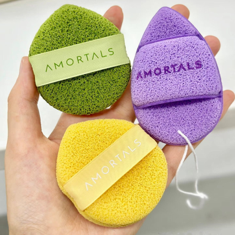 Combo 3 Mút Rửa Mặt Amortals Dạng Giọt Nước - Bọt Mịn, Sạch Sâu, Dịu Nhẹ Cho Da Mặt, Hỗ Trợ Tạo Bọt Hoàn Hảo
