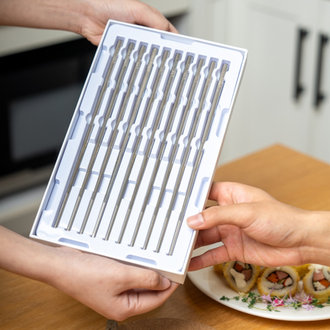 Hộp 10 Đôi Đũa Inox Haatz CIM316 - Dụng Cụ Nhà Bếp Chất Liệu Inox 316L Sang Trọng, Thân Thiện Với Sức Khỏe