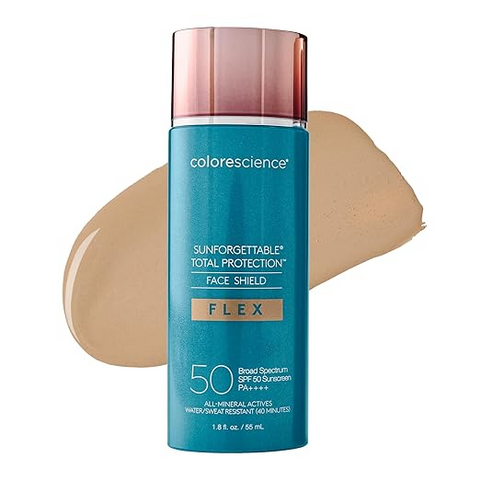 Kem Chống Nắng Colorescience Sunforgettable Total Protection Face Shield Flex SPF 50 - Bảo Vệ Da Khỏi Tia UV, Lớp Nền Tự Nhiên, Dưỡng Ẩm