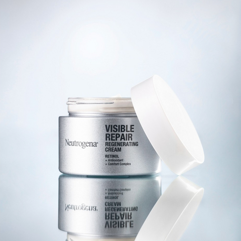 Kem Dưỡng Ẩm Neutrogena Visible Repair Regenerating Retinol 50g - Chống Nếp Nhăn, Tái Tạo Da, Làm Sáng Da cho Da Nhạy Cảm