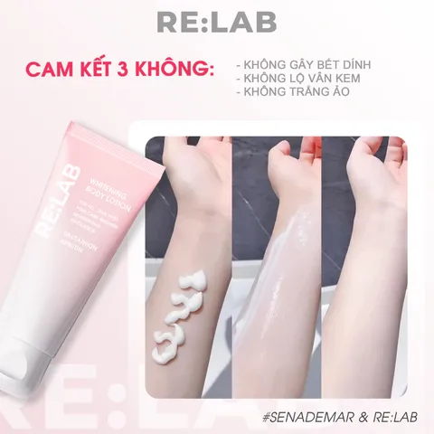 Kem Dưỡng Thể Nâng Tone Re:lab Whitening Body Lotion - Dưỡng Trắng Da Mịn Màng Từ Hàn Quốc, Bảo Vệ Da Khỏi Tác Nhân Có Hại