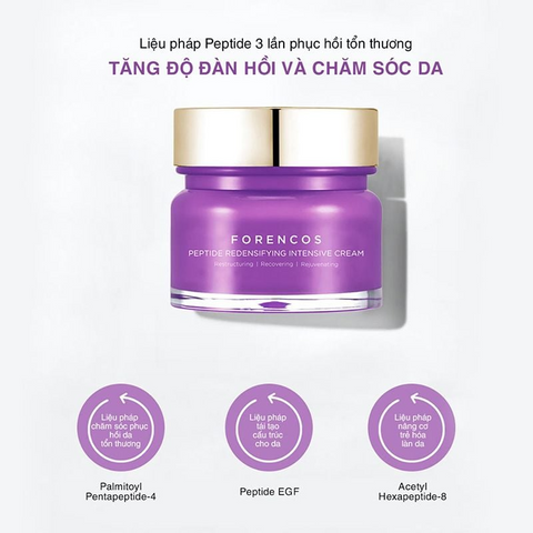 Kem Dưỡng Trắng Da Ban Đêm Forencos Peptide Redensifying Intensive Cream 50ml - Hỗ Trợ Dưỡng Ẩm, Giảm Nếp Nhăn, Làm Mờ Thâm Nám