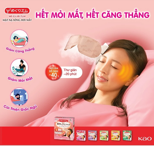 Mặt Nạ Thảo Mộc Nóng Thư Giãn Mắt Kao 12 Miếng - Sản Phẩm Chăm Sóc Mắt Nổi Tiếng Từ Nhật Bản, Giúp Giảm Căng Thẳng và Mệt Mỏi