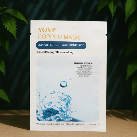 Mặt Nạ Yovp Copper Mask Dưỡng Ẩm Chuyên Sâu - Trẻ Hóa Da, Tái Tạo Collagen, Peptide Đồng, Hộp 10 Miếng