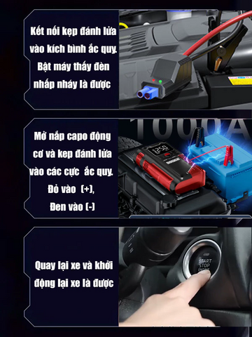 Máy Bơm Lốp, Kích Bình Ắc Quy Ô Tô 12V Monacar 14000mAh 4in1 - Thiết Bị Đa Năng Với Đèn Pin & Sạc Dự Phòng Cho Xe Hơi