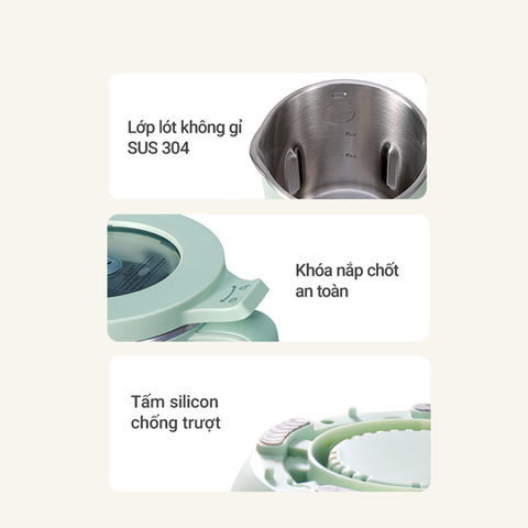 Máy làm sữa hạt Kalpen H6 Đa Năng - 8 Chế Độ Xay Nấu - Thiết Kế Gọn Nhẹ, Bảng Điều Khiển Cảm Ứng – Sữa Hạt, Sinh Tố, Cháo, Súp
